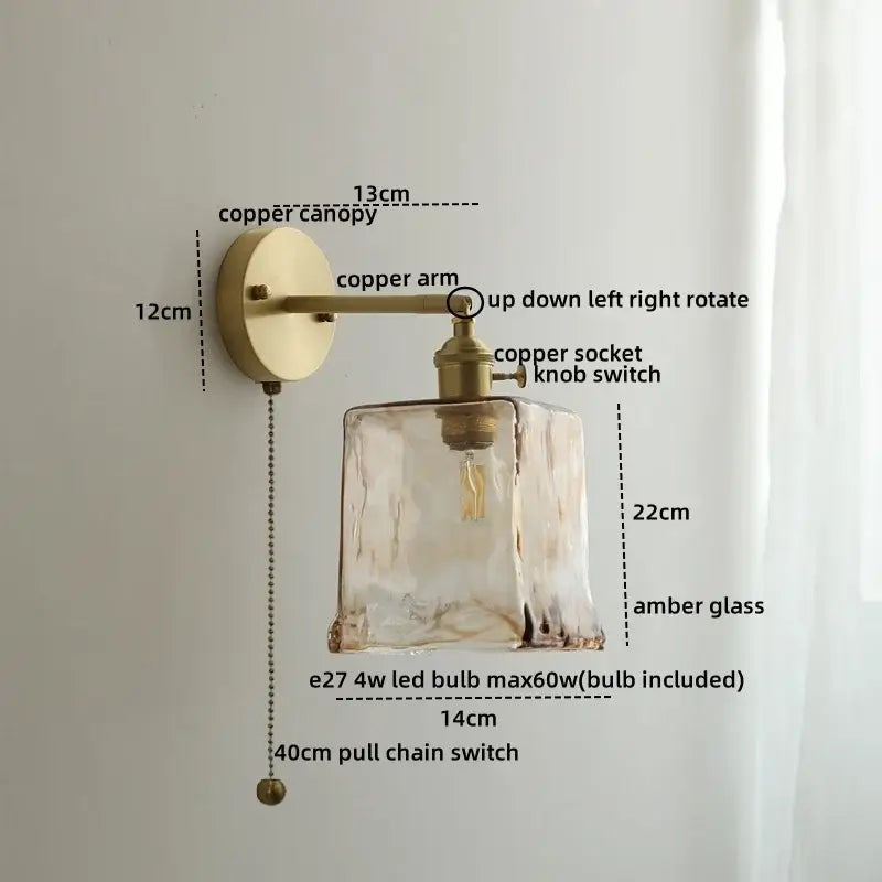 Copper Glass Wall Lamp