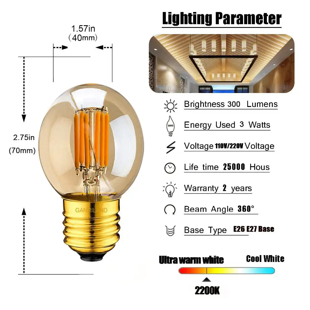 Amber Glass G40 Bulbs