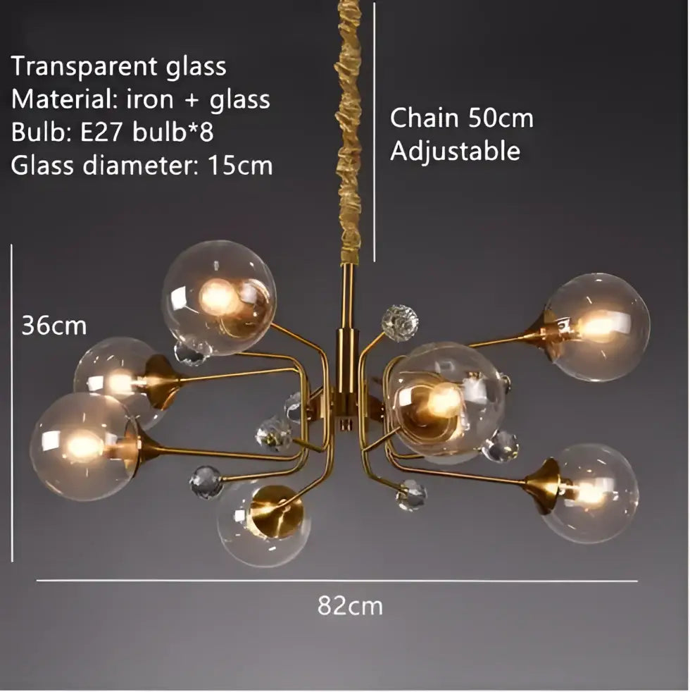 Amber Glass Bubble Chandelier