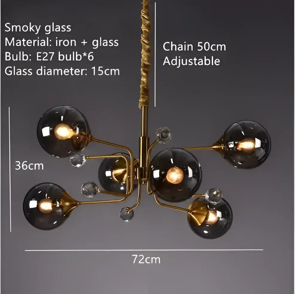 Amber Glass Bubble Chandelier
