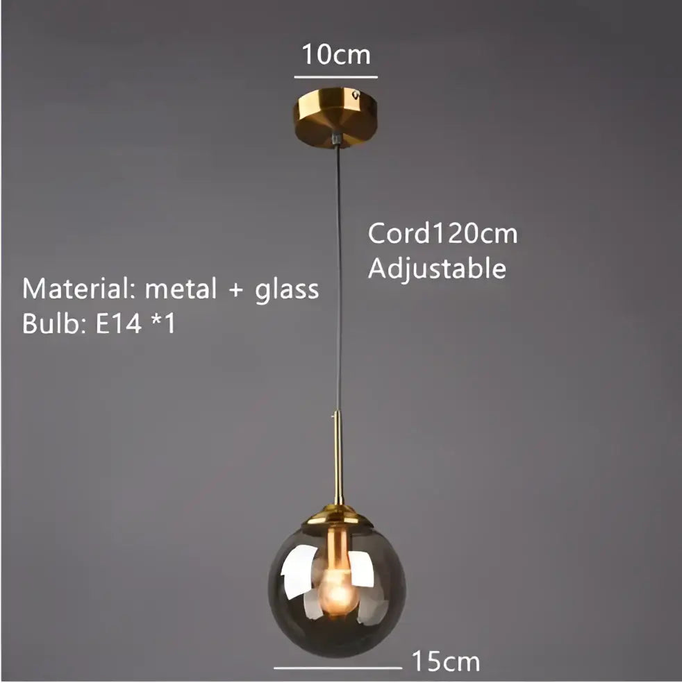 Amber Glass Bubble Chandelier