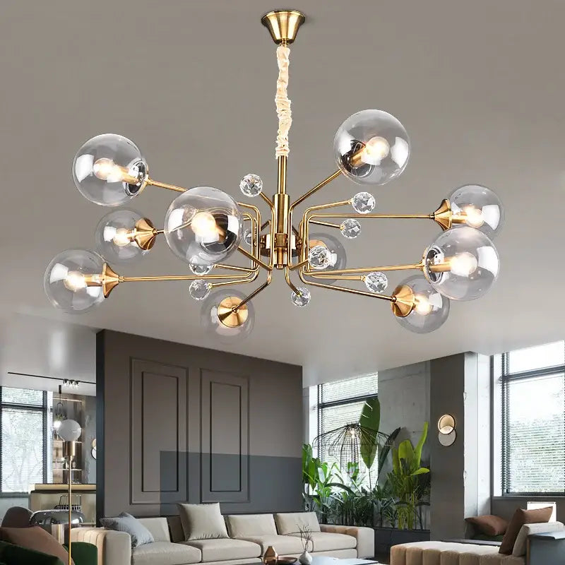 Amber Glass Bubble Chandelier