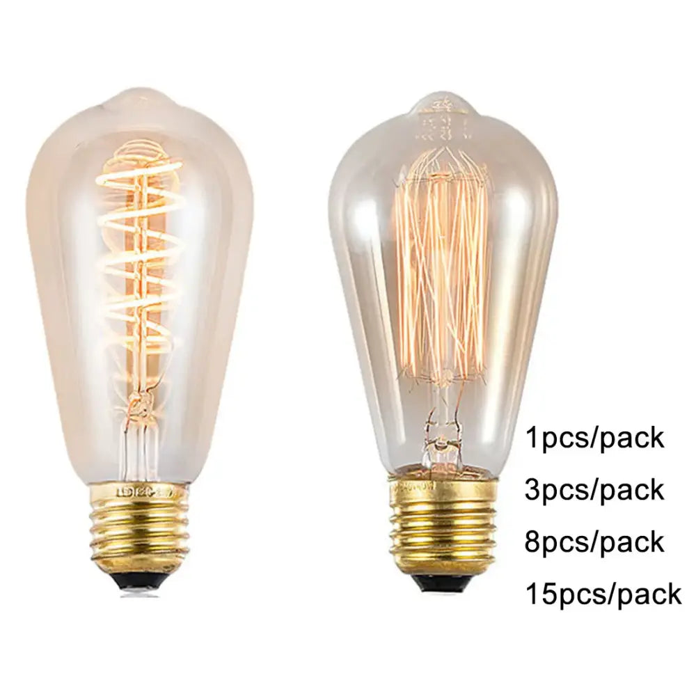 Amber Spiral Filament Bulb