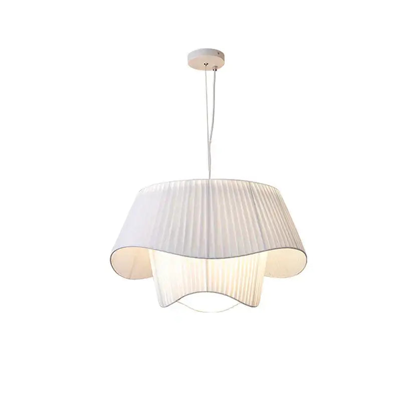 Beige Pleated Fabric Chandelier