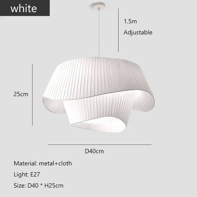 Beige Pleated Fabric Chandelier