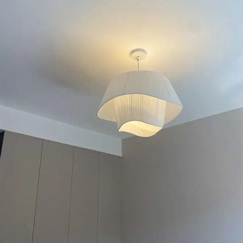 Beige Pleated Fabric Chandelier