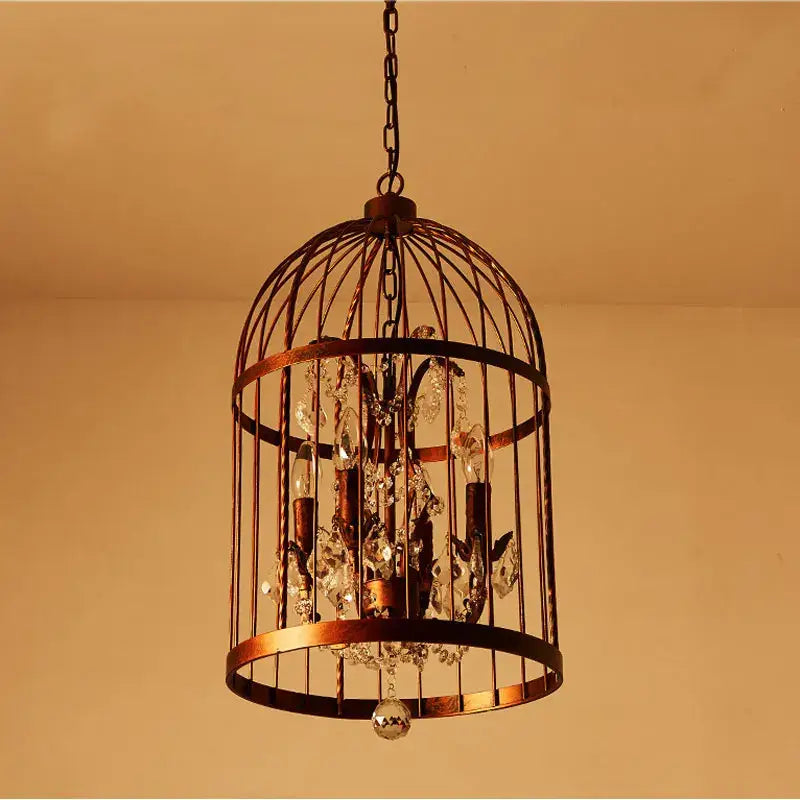 Black Crystal Cage Chandelier
