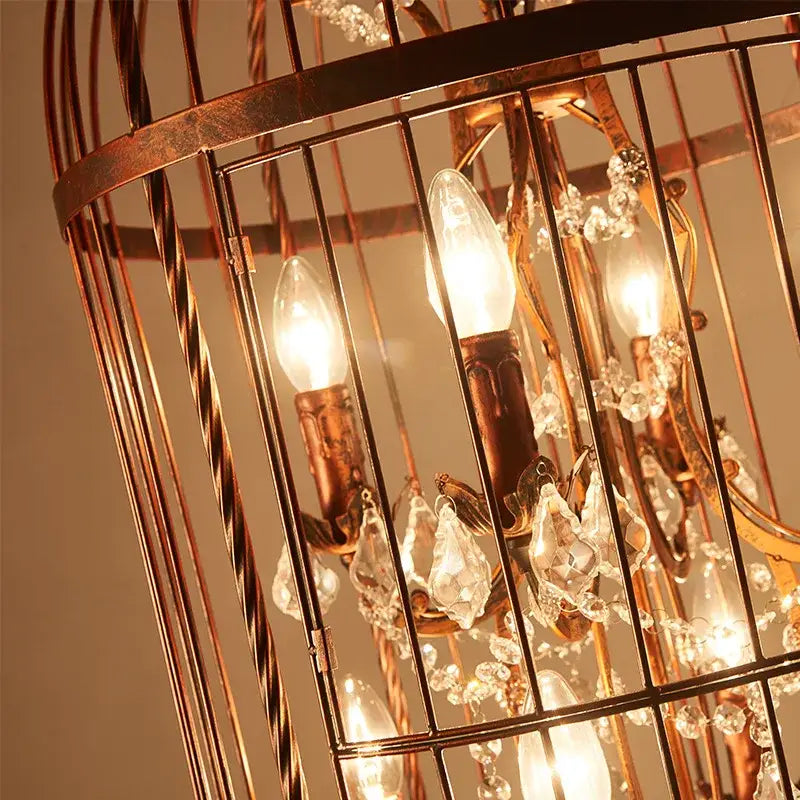 Black Crystal Cage Chandelier