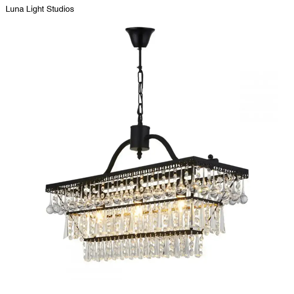 Black Crystal Shade Chandelier
