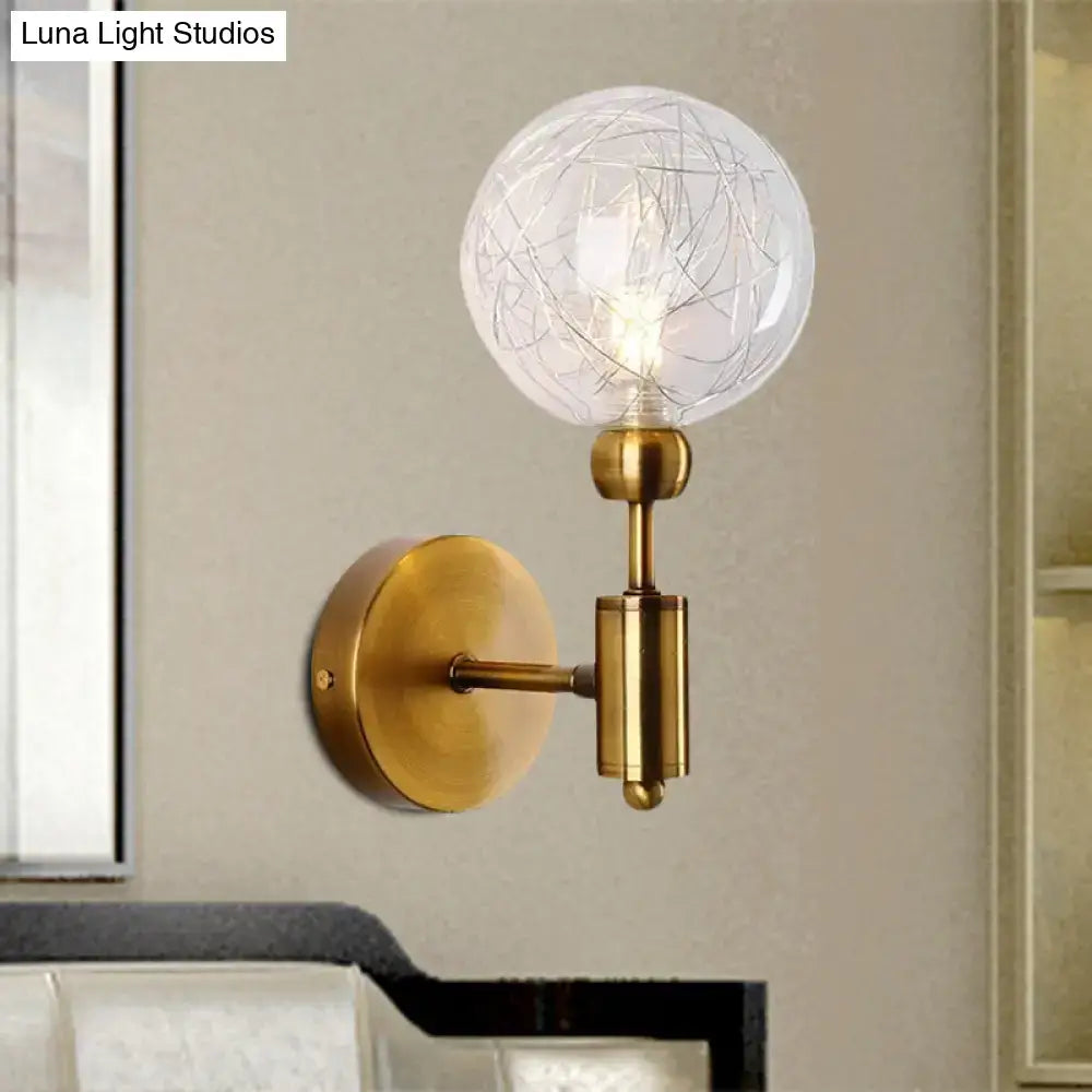 Black Gold Glass Wall Sconce