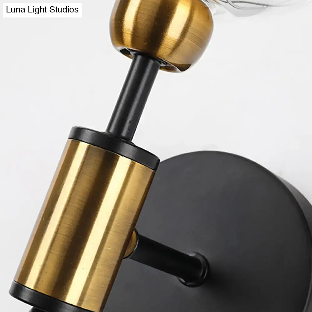 Black Gold Glass Wall Sconce