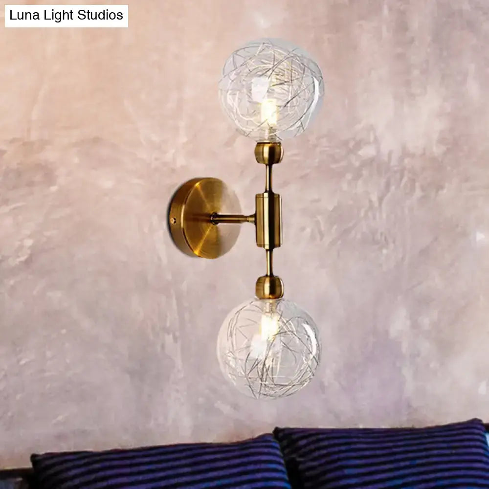 Black Gold Glass Wall Sconce