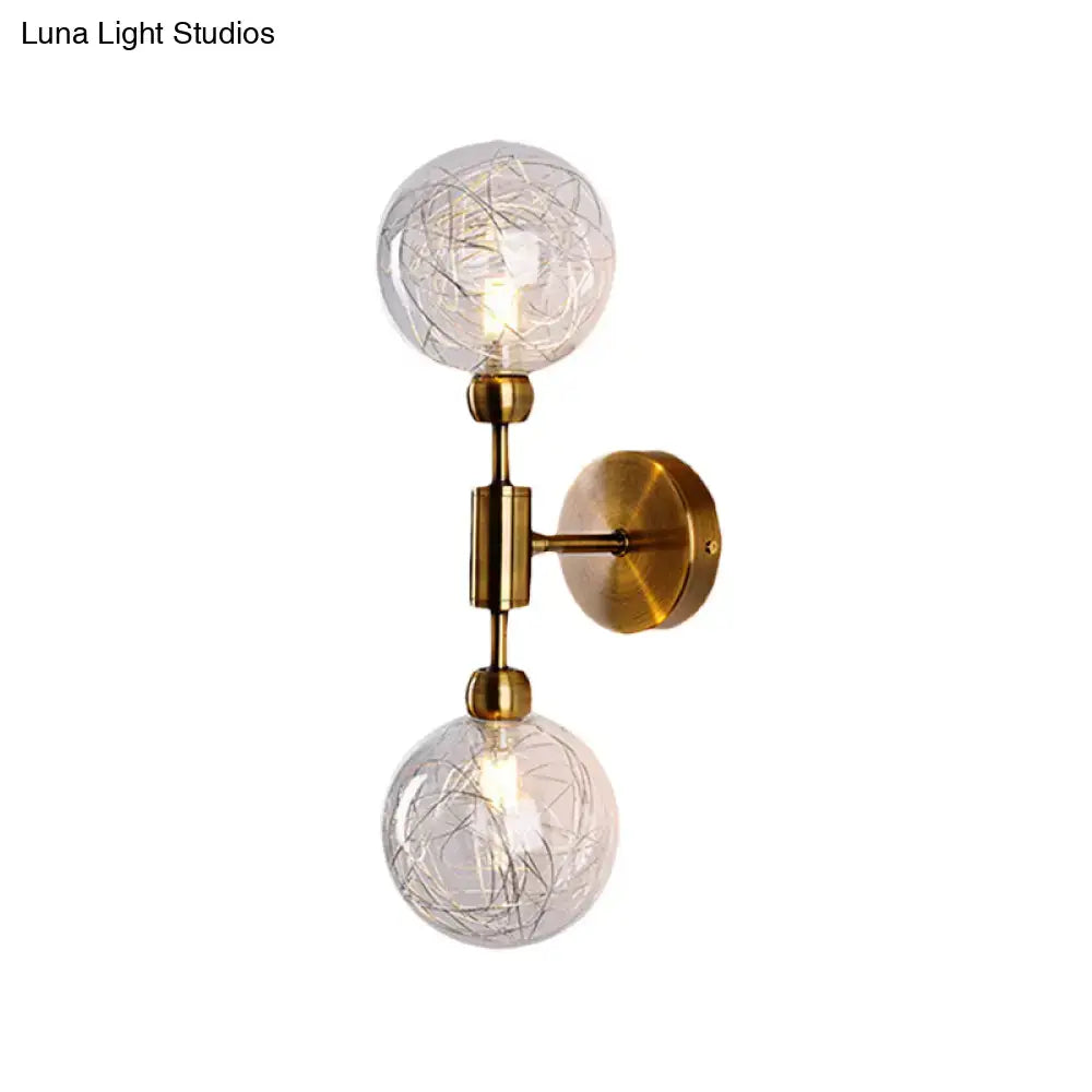 Black Gold Glass Wall Sconce