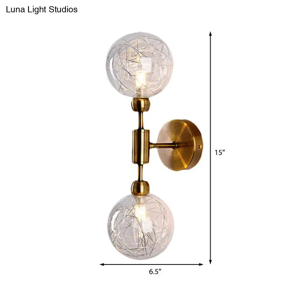 Black Gold Glass Wall Sconce