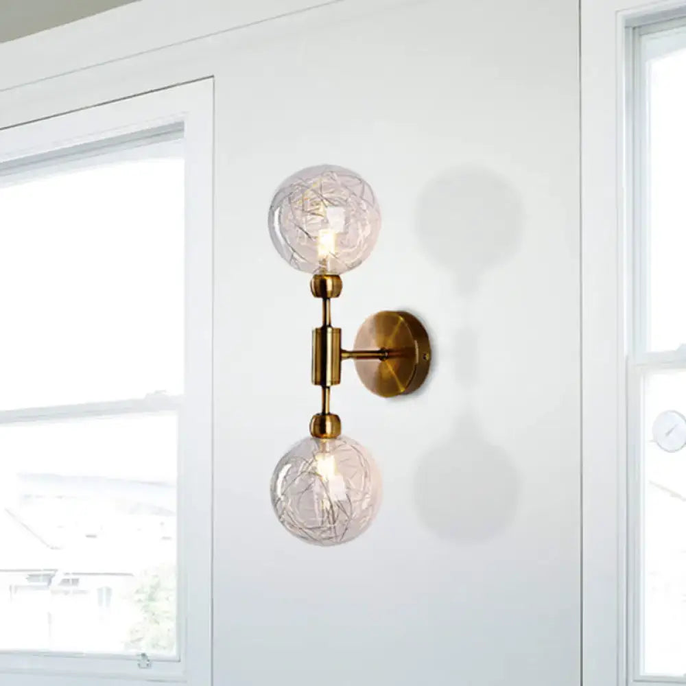 Black Gold Glass Wall Sconce