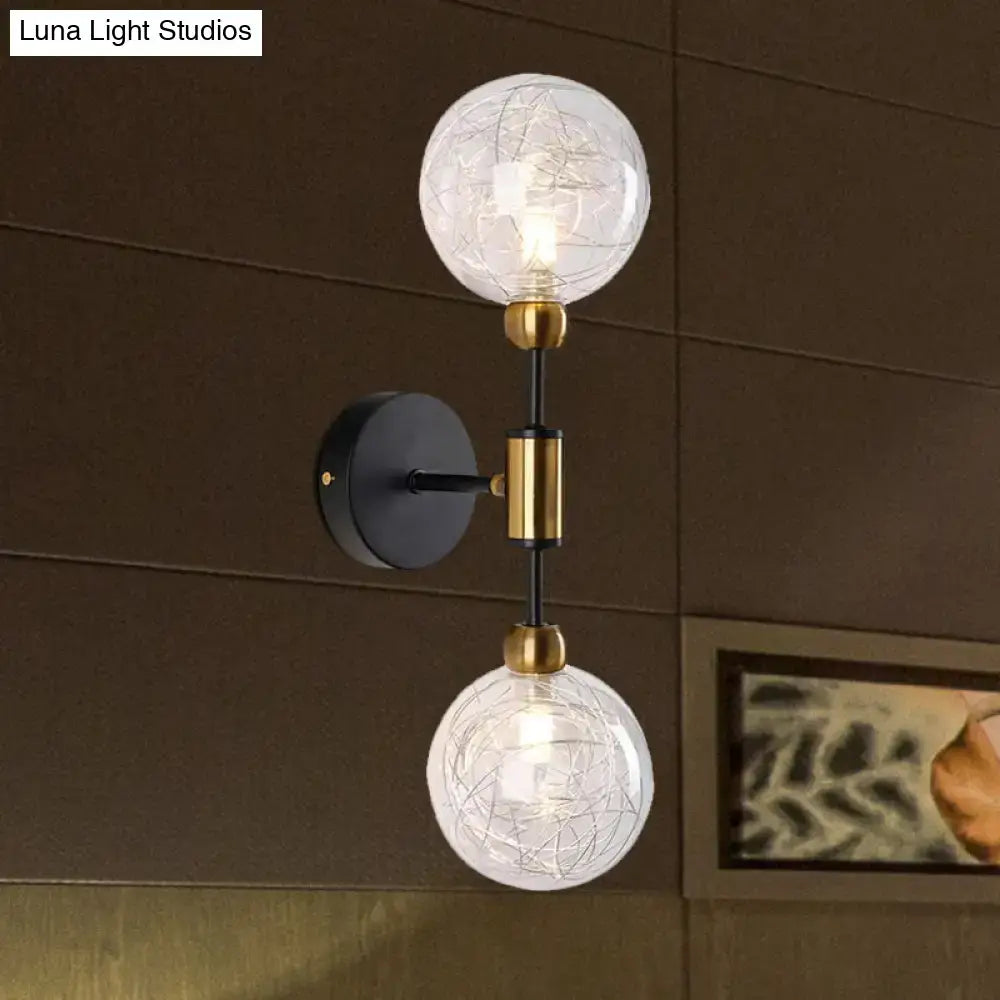 Black Gold Glass Wall Sconce