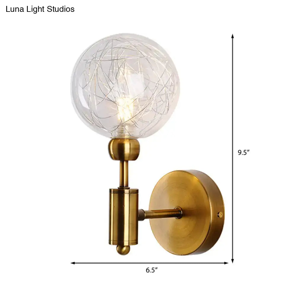 Black Gold Glass Wall Sconce