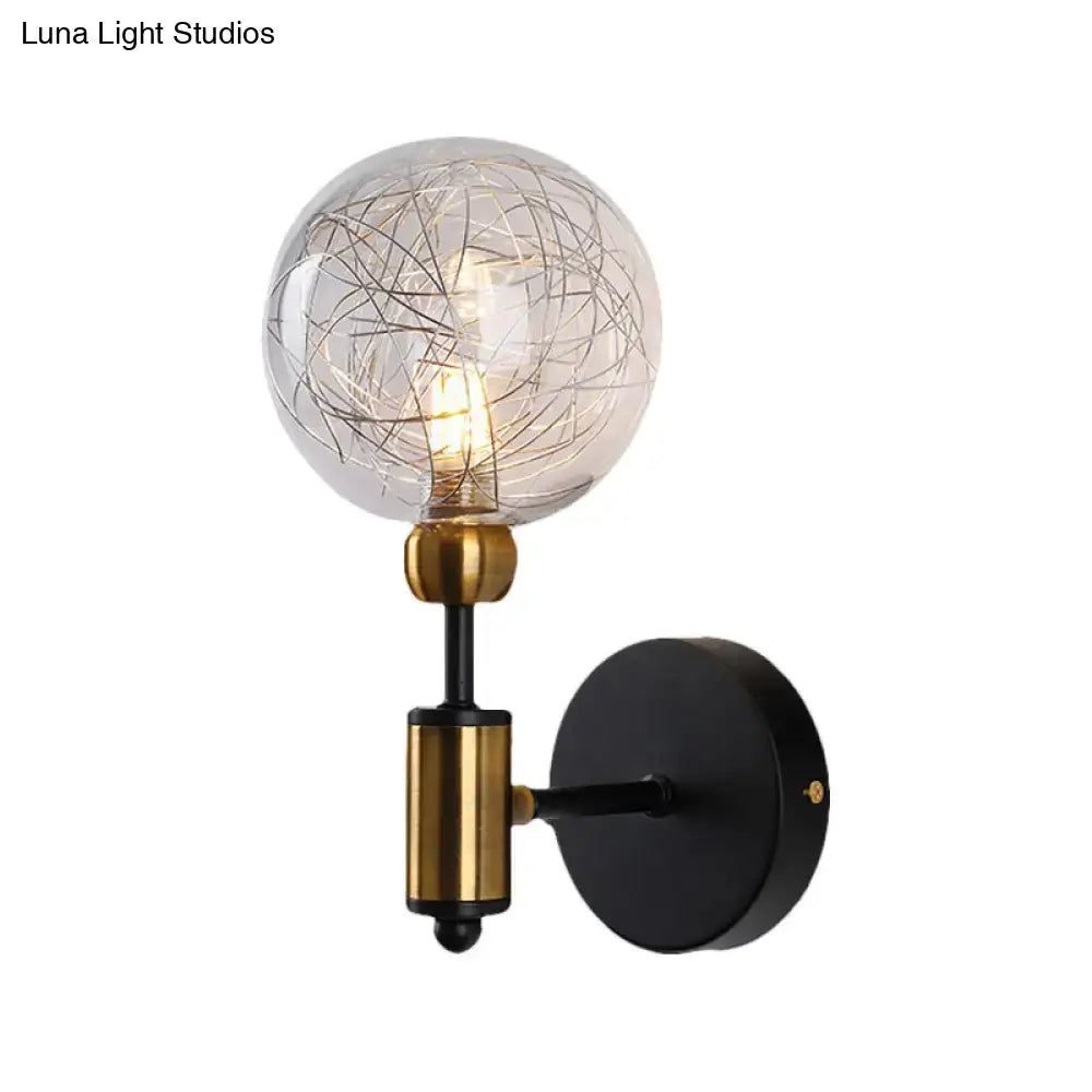 Black Gold Glass Wall Sconce