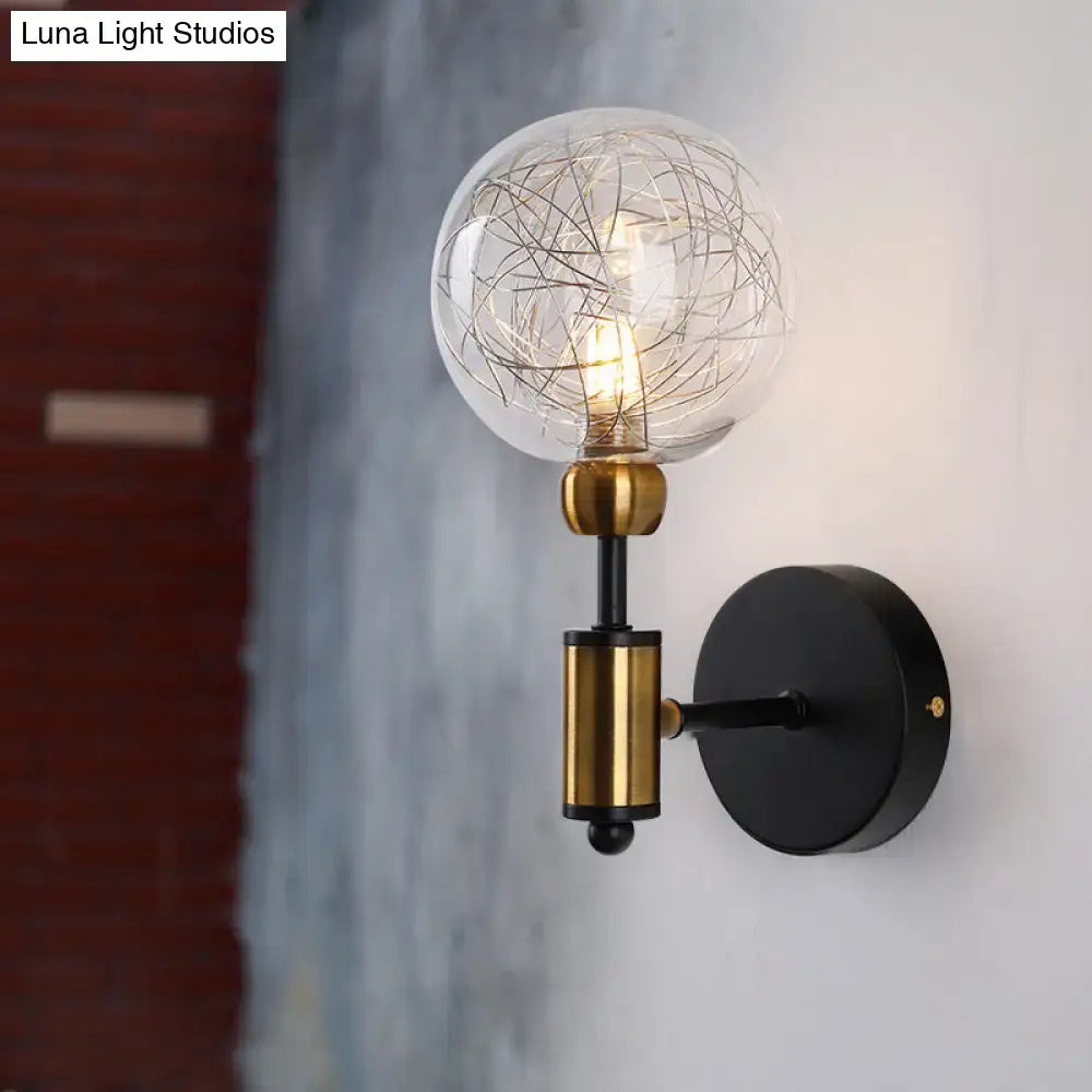 Black Gold Glass Wall Sconce