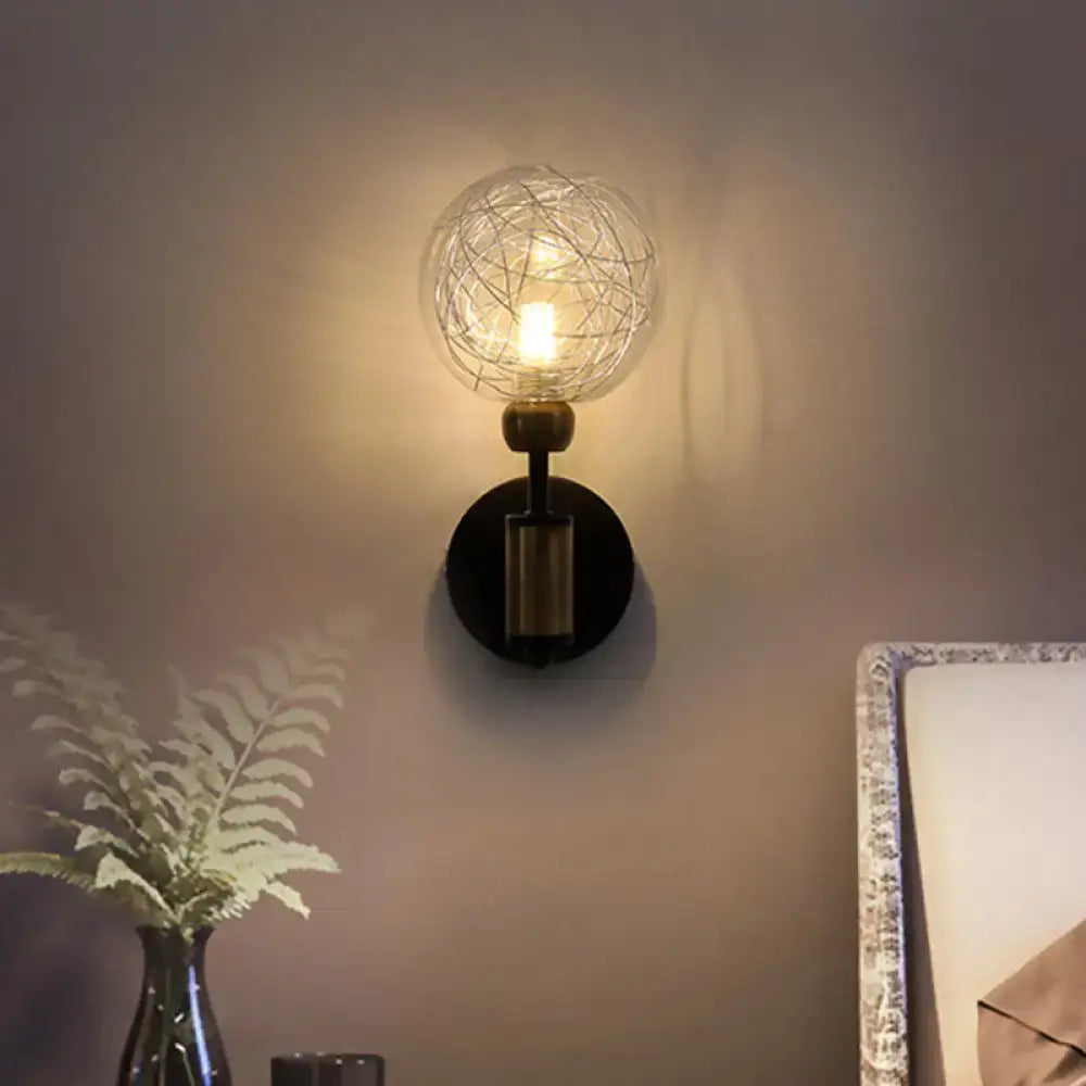 Black Gold Glass Wall Sconce