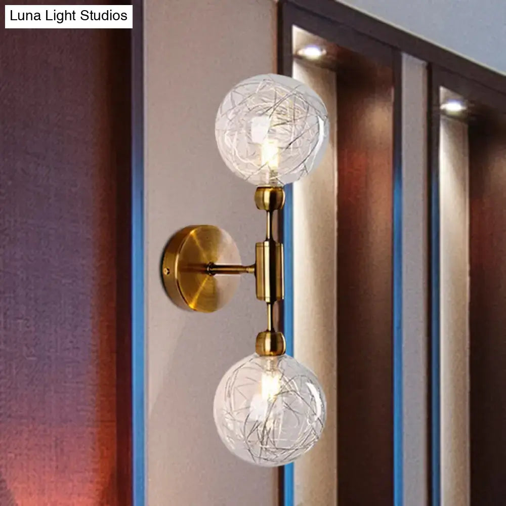 Black Gold Glass Wall Sconce