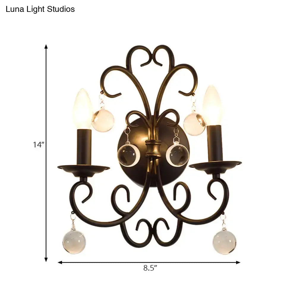 Iron Crystal Ball Wall Light