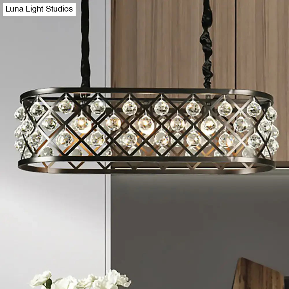 Black Oval Crystal Chandelier