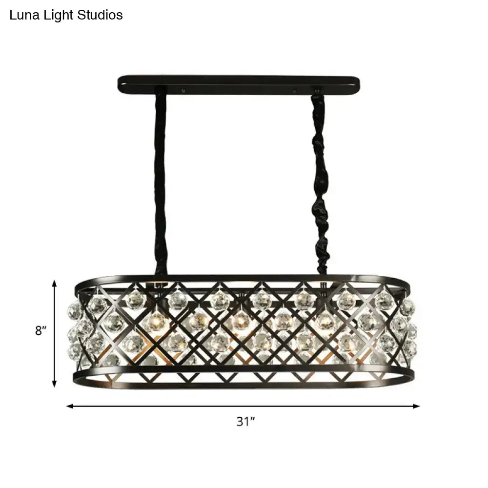 Black Oval Crystal Chandelier