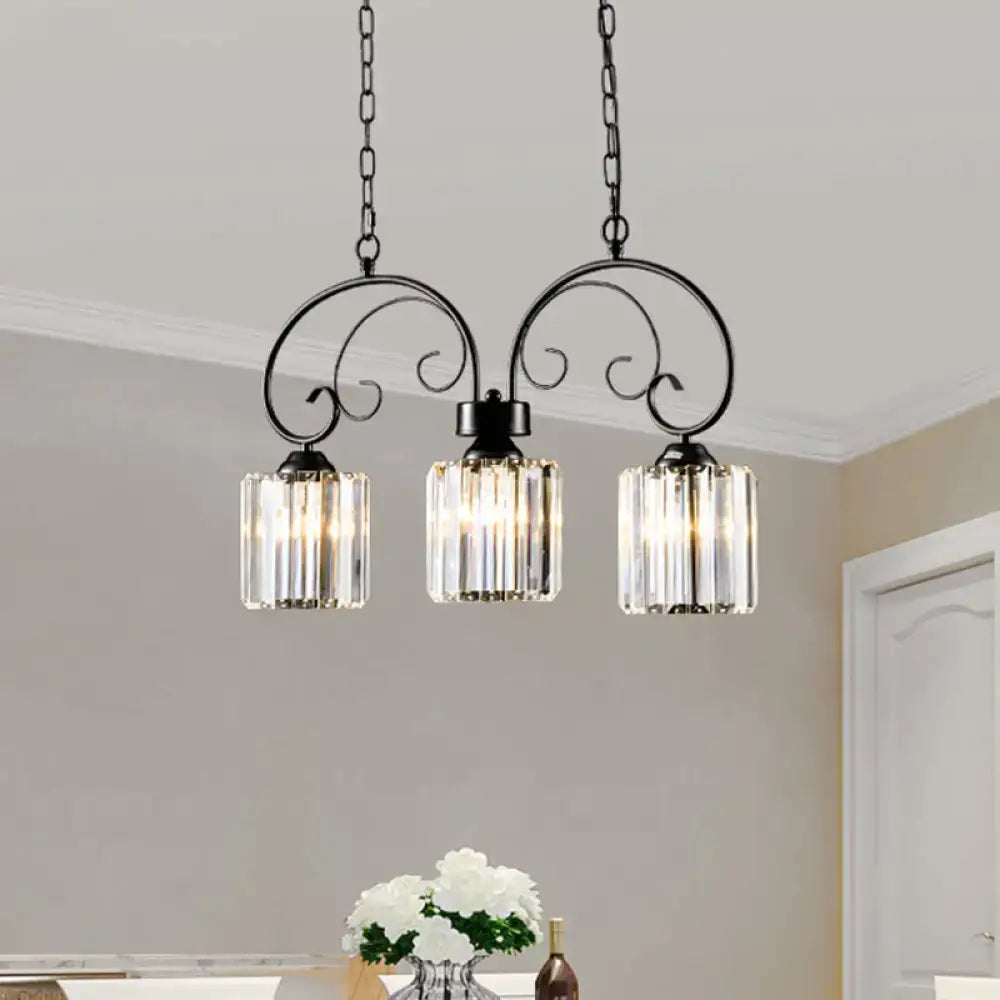 Black Crystal Ceiling Light