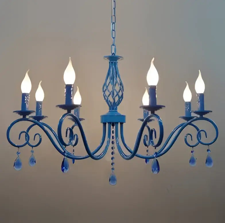 Blue Crystal Chandelier Light