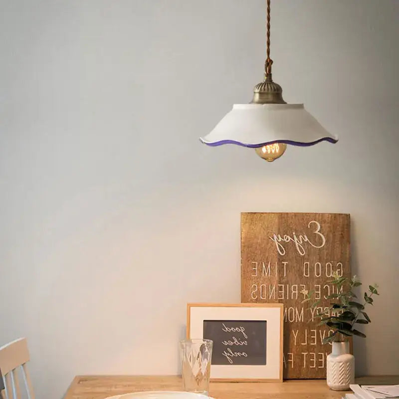 Blue Ceramic Pendant Light