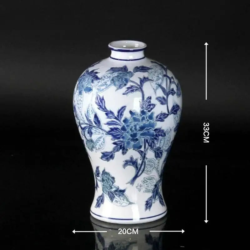 Blue Porcelain Ginger Vase