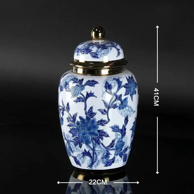 Blue Porcelain Ginger Vase
