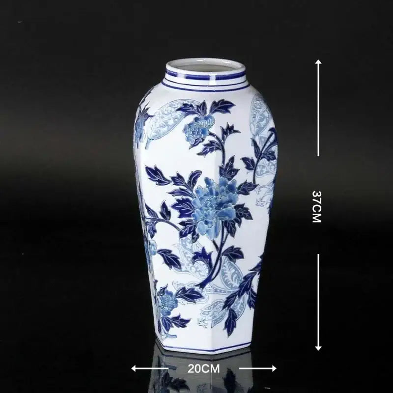 Blue Porcelain Ginger Vase