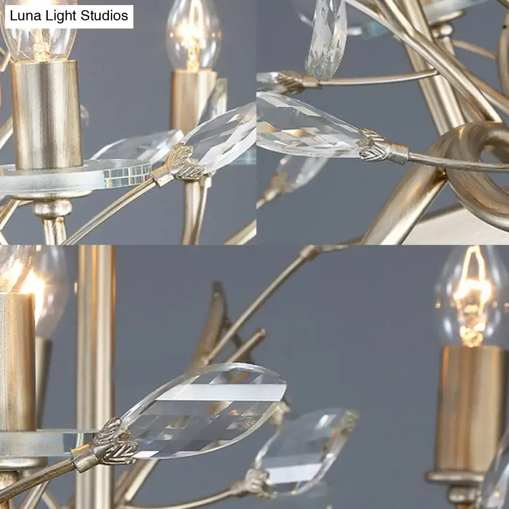 Gold Crystal Vintage Branch Eight-Light Chandelier