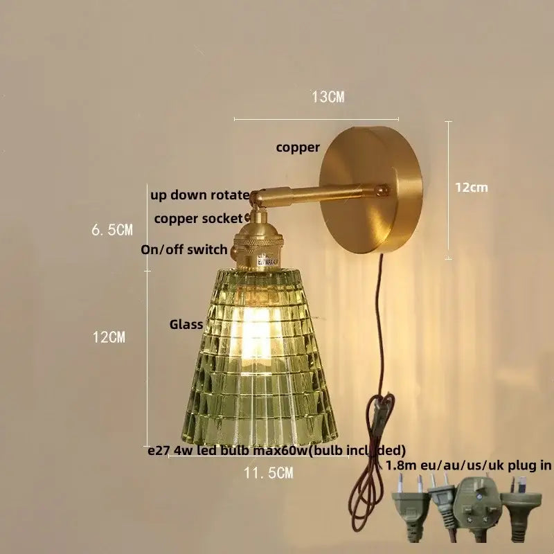 Brass Amber Vintage Glow Wall Sconce