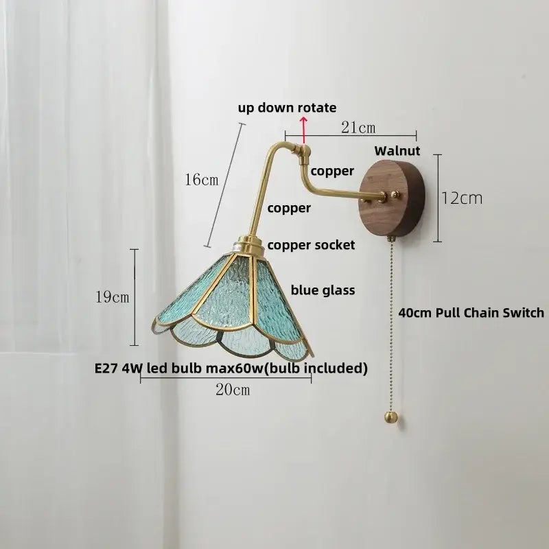 Amber Brass Wall Sconce
