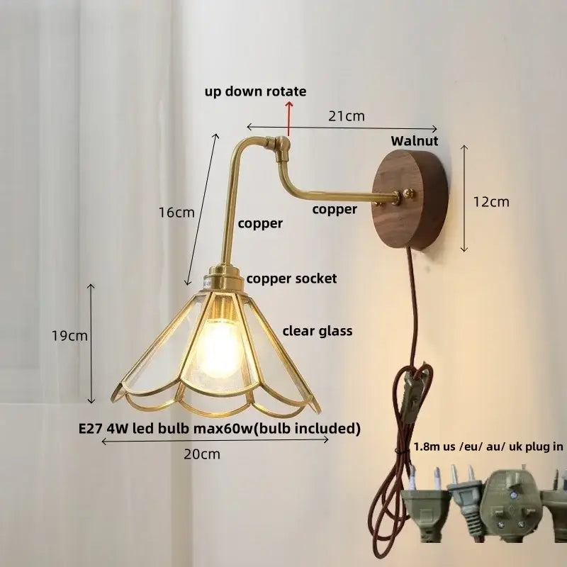 Amber Brass Wall Sconce