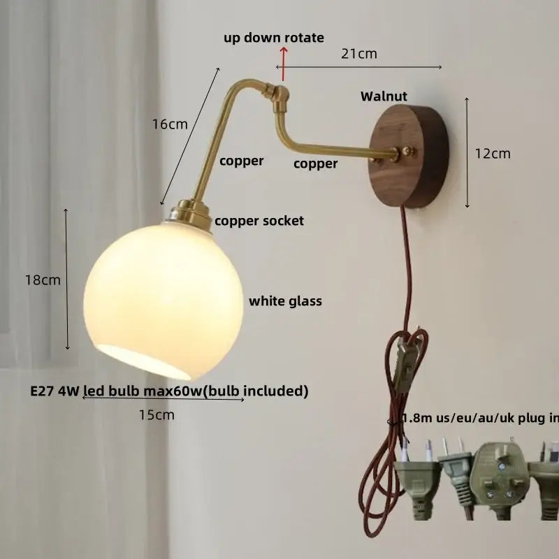 Amber Brass Wall Sconce