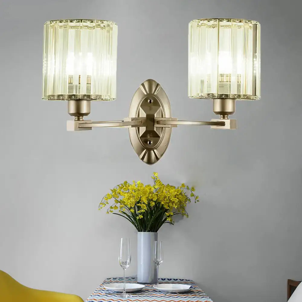 Vintage Brass Crystal Wall Light Two Size Options