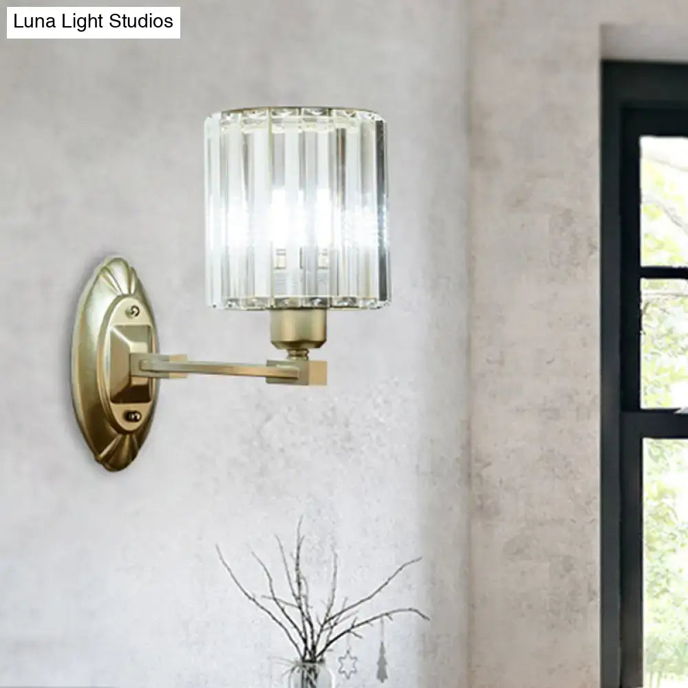 Vintage Brass Crystal Wall Light Two Size Options