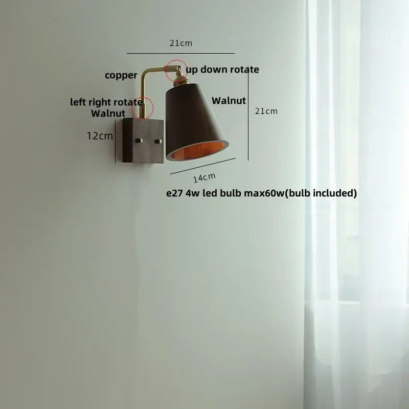 Wood Brass Wall Sconce