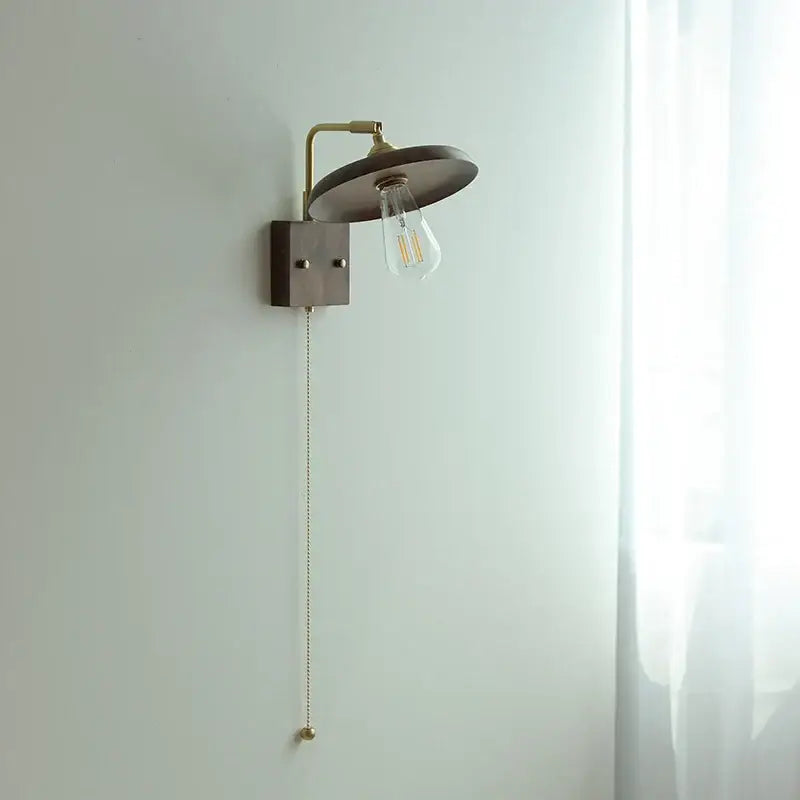 Wood Brass Wall Sconce