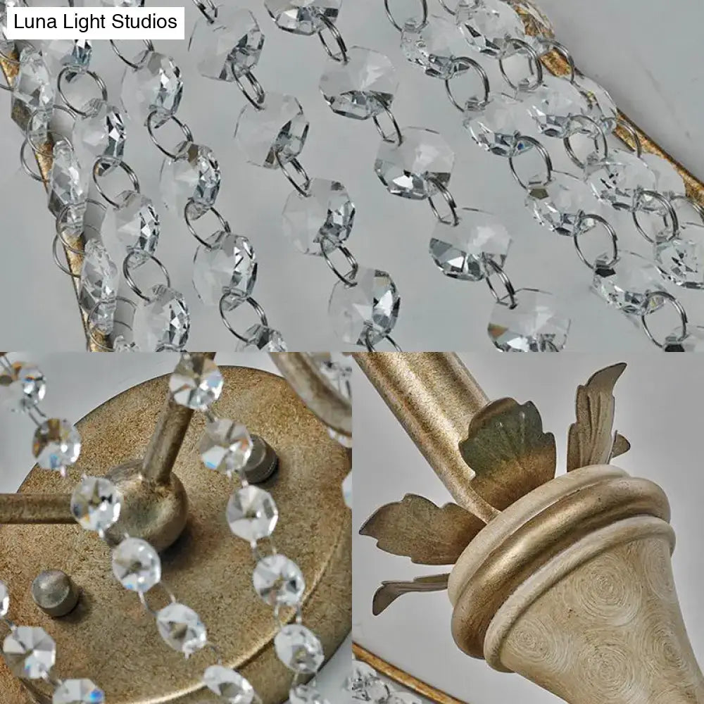 Vintage Champagne Crystal Wall Light Two-Light