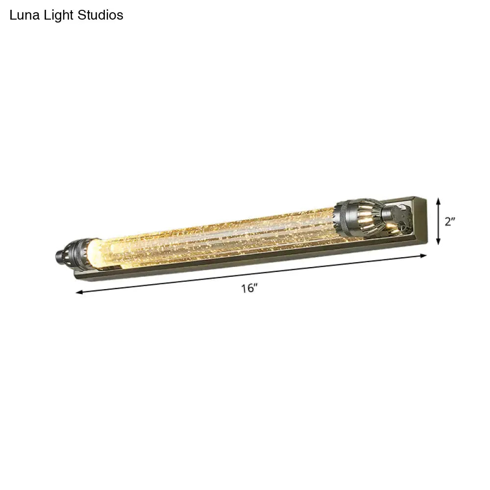 Vintage Chrome Crystal LED Vanity Light Linear