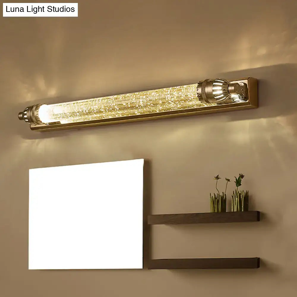 Vintage Chrome Crystal LED Vanity Light Linear