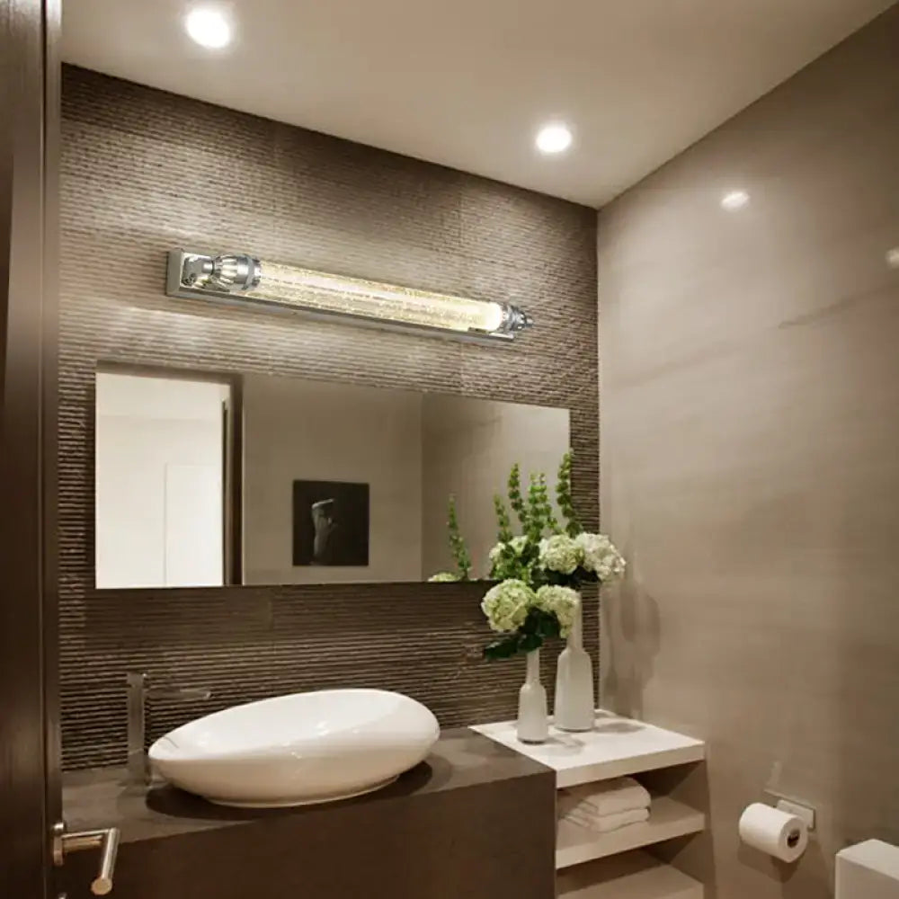 Vintage Chrome Crystal LED Vanity Light Linear