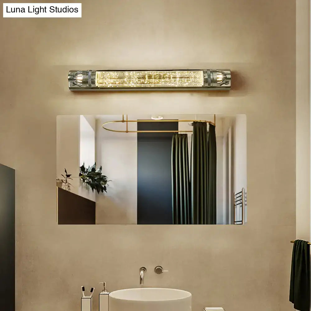 Vintage Chrome Crystal LED Vanity Light Linear