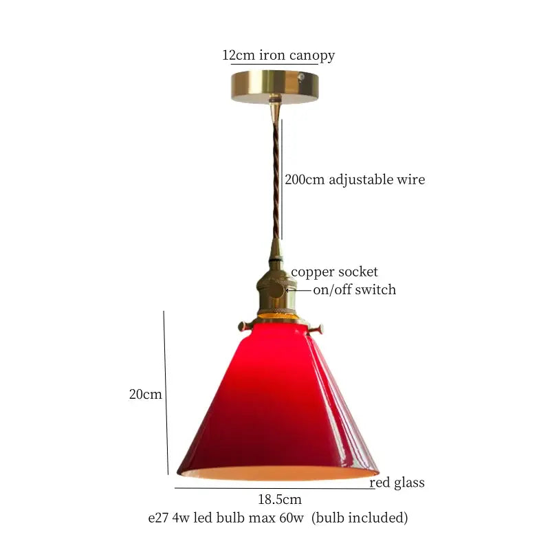 Vintage green lotus led pendant light dining room glass lamp