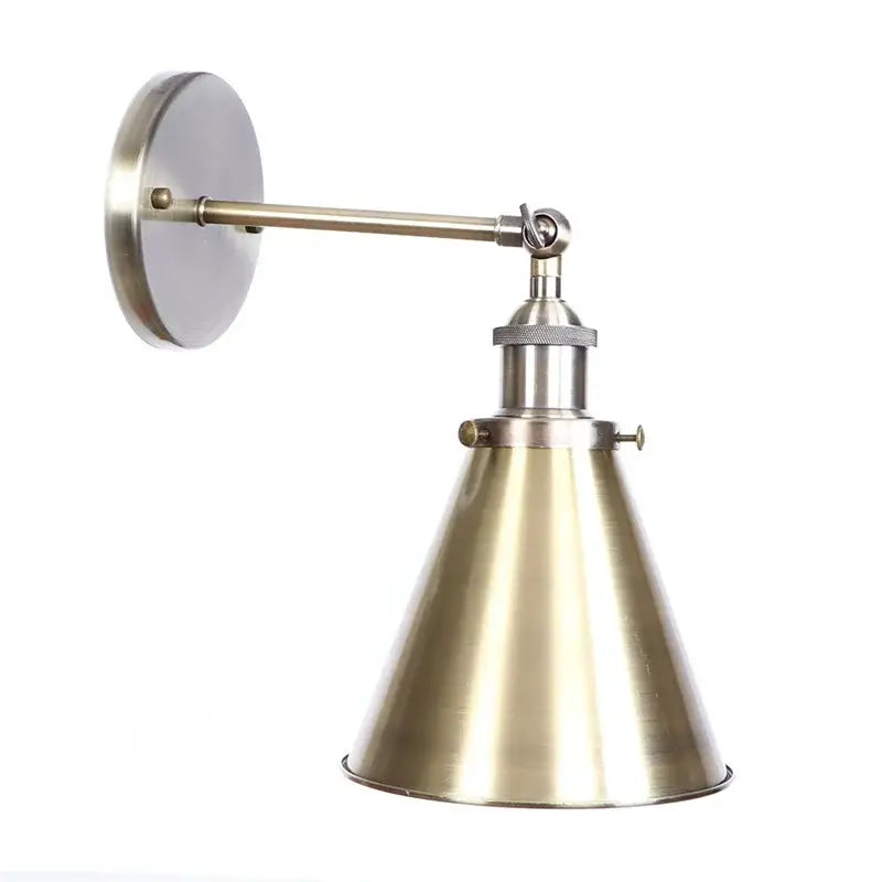 Vintage industrial brass iron led wall lamp bedroom reading light